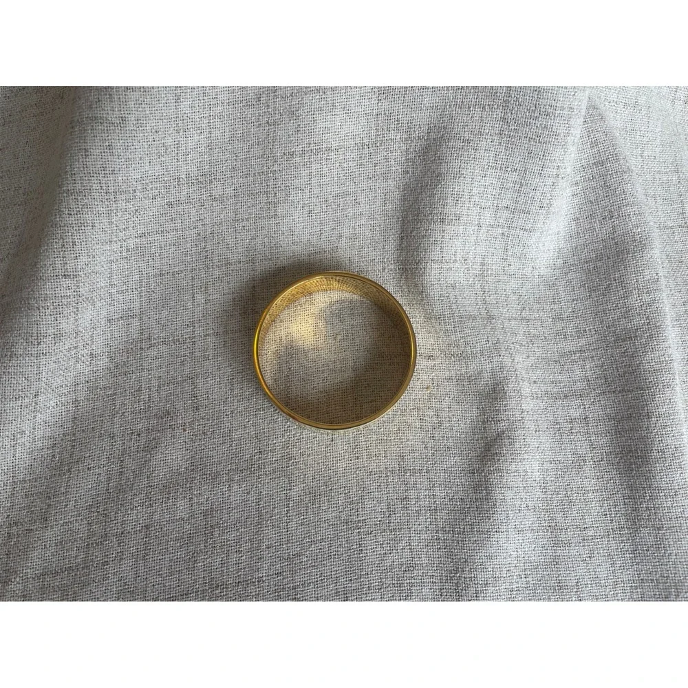 Vintage Kate Spade Putting on the Ritz Enamel Bangle Gold Cream Chain Link - Picture 2 of 4